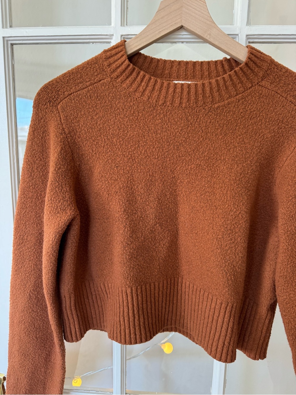 Light Rust Brown Crewneck Sweater - Soft Pullover for Fall Layering - Picture 3 of 10